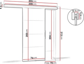 Συρόμενη πόρτα Malibu Plus-Karudi-Μήκος: 76 εκ.