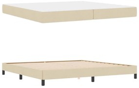 vidaXL Κρεβάτι με ελατήρια με στρώμα Κρεμ 200 x 200 cm ύφασμα
