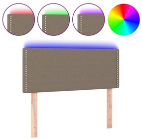 Κεφαλάρι Κρεβατιού LED Taupe 90x5x78/88 εκ. Υφασμάτινο - Μπεζ-Γκρι
