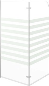 vidaXL Καμπίνα Μπανιέρας 120 x 140 εκ. από Ψημένο Γυαλί Ριγέ