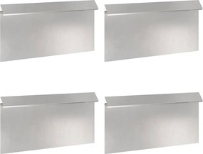 vidaXL Φράκτης σαλιγκαριών 4 pcs Ασημί 50 x 3,5 x 25 εκ