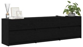 vidaXL Ντουλάπι TV Μαύρο 182 x 34 x 50 εκ. Επεξεργασμένο ξύλο
