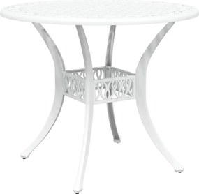 vidaXL Σέτ φαγητού για κήπο 7 pcs Λευκό Αλουμίνιο