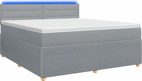 vidaXL Κρεβάτι box spring με στρώμα Ανοιχτό γκρι 140 x 190 cm Ύφασμα