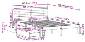 ΣΚΕΛΕΤΟΣ ΚΡΕΒ. ΧΩΡΙΣ ΣΥΡΤΑΡΙΑ ΚΑΦΕ ΚΕΡΙΟΥ 120X200 ΕΚ. 3302027