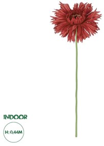 GloboStar® Artificial Garden RED GERBERA BRANCH 21107 Τεχνητό Διακοσμητικό Κλαδί Ζέρμπερας Κόκκινο Y44cm