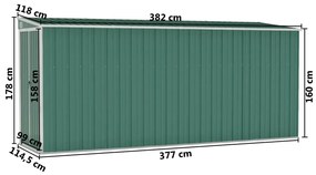 ΑΠΟΘΗΚΗ ΚΗΠΟΥ ΕΠΙΤΟΙΧΙΑ ΠΡΑΣΙΝΗ 118X382X178 ΕΚ ΑΠΟ ΓΑΛΒ. ΑΤΣΑΛΙ 316229