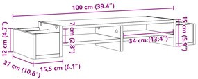 ΒΑΣΗ ΟΘΟΝΗΣ ΜΕ ΑΠΟΘ. ΚΑΠΝΙΣΤΗ ΔΡΥΣ 100X27X15ΕΚ ΕΠΕΞΕΡΓ. ΞΥΛΟ 854692