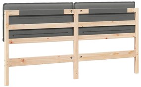 vidaXL Ταπετσαρισμένο κεφαλάρι Φυσικό και Ανοιχτό Γκρι