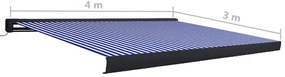 vidaXL Τέντα Κασετίνα με Μοτέρ Μπλε / Λευκή 400x300 εκ.