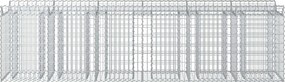 vidaXL Ανασηκωμένο κρεβάτι gabion 2 pcs Ασημί