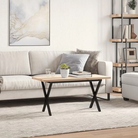 vidaXL Τραπεζάκι Σαλονιού Πλαίσιο X Μασίφ Πεύκο/Ατσάλι