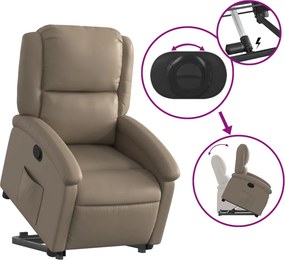 vidaXL Πολυθρόνα Ανακλινόμενη με Ανύψωση Καπουτσίνο Συνθ. Δέρμα