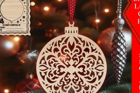 Σετ των 3 Intra απο ξύλο plywood 3mm-4mm πάχος Χριστουγεννιάτικο στολίδι με κάρτα C Δίασταση 8x8 cm INTRAFABR-107931012