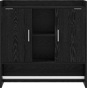 vidaXL Ράφι Τοίχου Επιτοίχιο Μαύρη Δρυς 80 x 36 x 80 εκ