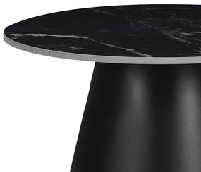 Βοηθητικό τραπέζι Fabrin Inart μαύρο μαρμάρου sintered stone-μαύρο μέταλλο Φ50x46εκ (1 τεμάχια)