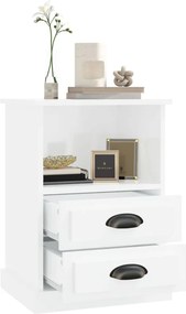 vidaXL Κομοδίνα 2 τεμ. Γυαλιστερό Λευκό 43x36x60 εκ.