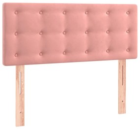 vidaXL Κρεβάτι Boxspring με Στρώμα &amp; LED Ροζ 120x200 εκ. Βελούδινο