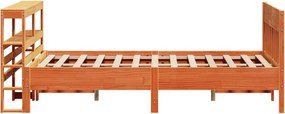 vidaXL Σκελετός Κρεβ. Χωρίς Στρώμα Καφέ Κεριού 135x190 εκ Μασίφ Πεύκο
