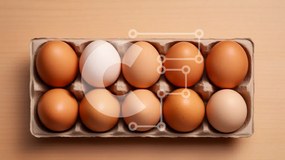 Σετ των 2 Intra Συλλεκτικό Ξύλινο Παζλ Plywood 4mm - Κουτί με αυγά - Καφέ και άσπρα αυγά Σε Ξύλινο Κουτί - Διαστάσεις: 10x10 cm – 25 κομμάτια