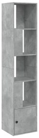 vidaXL Βιβλιοθήκη Γκρι Σκυροδέματος 40x36x189 εκ. Επεξεργ. Ξύλο