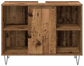 vidaXL Σετ Επίπλων Μπάνιου με πόρτα 3 pcs Παλιό Ξύλο 30 x 30 x 180 cm