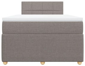 vidaXL Κρεβάτι Boxspring με Στρώμα Taupe 120x190 εκ. Υφασμάτινο