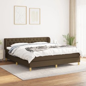 ΚΡΕΒΑΤΙ BOXSPRING ΜΕ ΣΤΡΩΜΑ ΣΚΟΥΡΟ ΚΑΦΕ 160X200 ΕΚ ΥΦΑΣΜΑΤΙΝΟ 3127056