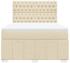 ΚΡΕΒΑΤΙ BOXSPRING ΜΕ ΣΤΡΩΜΑ ΚΡΕΜ 140X190 ΕΚ. ΥΦΑΣΜΑΤΙΝΟ 3291675