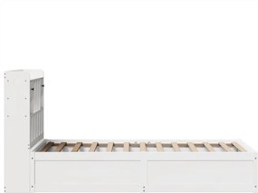 vidaXL Σκελετός Κρεβ. Χωρίς Στρώμα Λευκό 75x190 εκ Μασίφ Πεύκο