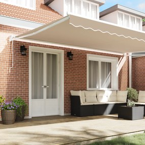 vidaXL Αυτόματη Ανασυρόμενη Τέντα Μπεζ 500x300 cm