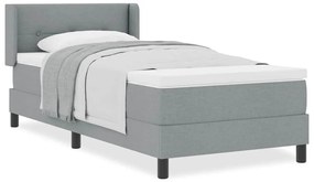 vidaXL Κρεβάτι box spring με στρώμα με στρώμα Ανοιχτό γκρι 90 x 190 cm