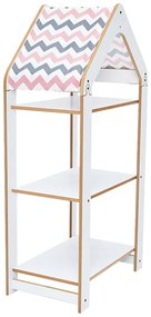 Ραφιέρα Montessori Zoilen I pakoworld λευκό-ροζ mdf 50x30x100εκ