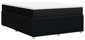 Κρεβάτι Boxspring με Στρώμα Μαύρο 160x200 εκ. Υφασμάτινο - Μαύρο