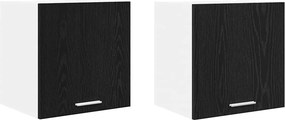 vidaXL Κρεμαστό ντουλάπι 2 pcs Μαύρος Δρυς και Λευκό 40 x 31 x 40 εκ.
