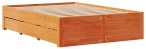 Κρεβάτι Βιβλιοθήκη Χωρίς Στρώμα 150x200 εκ Μασίφ Ξύλο Πεύκου 3308959
