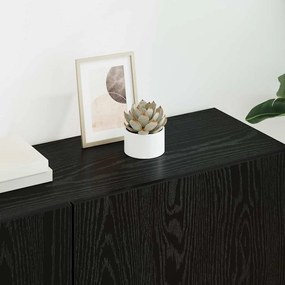 vidaXL Μονάδα Τοίχου Τηλεόρασης 5 pcs Μαύρη δρυς Επεξεργασμένο ξύλο