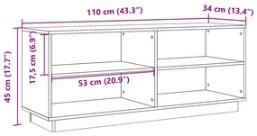 Παπουτσοθήκη Καφέ Κεριού 110 x 34 x 45 εκ. Μασίφ Ξύλο Πεύκου - Καφέ