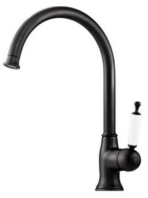 Bugnatese Oxford 6381-400 Μπαταρία Κουζίνας Μαύρη Ματ/Λευκή Με Υψηλό Περιστρεφόμενο Ρουξούνι