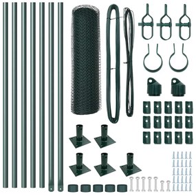 vidaXL Στύλος Περιφράξεων Πράσινο 10 x 0,5 μ (25 mm πλέγμα)