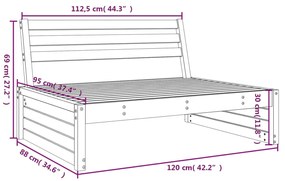 Καναπές Κήπου Μεσαίος 120 x 80 εκ. από Εμποτισμένο Ξύλο Πεύκου - Καφέ