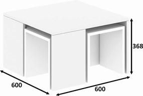 Coffee Table Set Ortanca - White White