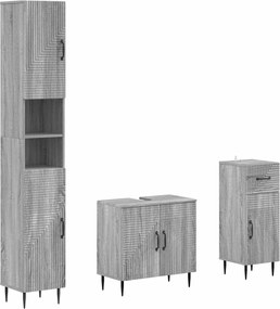 vidaXL Σετ ντουλαπιών μπάνιου 3 τεμαχίων HAARLEM Επεξεργασμένο Ξύλο
