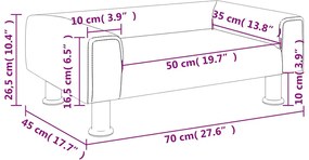 vidaXL Καναπές Παιδικός Κρεμ 70 x 45 x 26,5 εκ. από Βελούδο