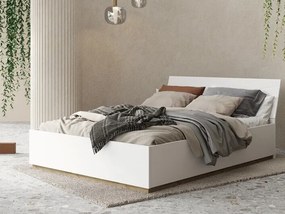 Κρεβάτι Fresno R113, Διπλό, Άσπρο, 180x200, Ινοσανίδες μέσης πυκνότητας, Πλαστικοποιημένη μοριοσανίδα, Τάβλες για Κρεβάτι, 187x219x89cm, 124 kg