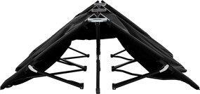 vidaXL Ξαπλώστρα Δύο Ατόμων Πτυσσόμενη Μαύρη Ατσάλινη