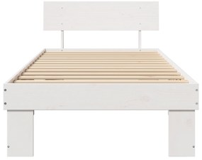 vidaXL Σκελετός Κρεβατιού Λευκό 90 x 190 cm Συμπαγές ξύλο πεύκου