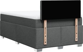 vidaXL Κρεβάτι Boxspring με Στρώμα Σκούρο Γκρι 120x190 εκ Υφασμάτινο
