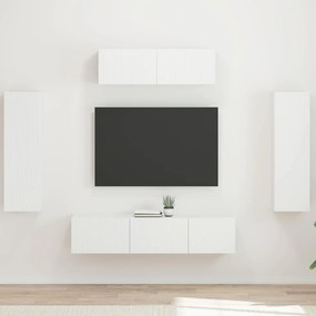 vidaXL Ντουλάπι TV 5 τμχ. Λευκό