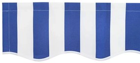 vidaXL Ύφασμα αντικατάστασης τέντας Μπλε και άσπρο 4 x 2 m Πολυεστέρας